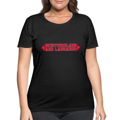 Newfoundland and Labrador with maple leaf - Women's Curvy T-Shirt