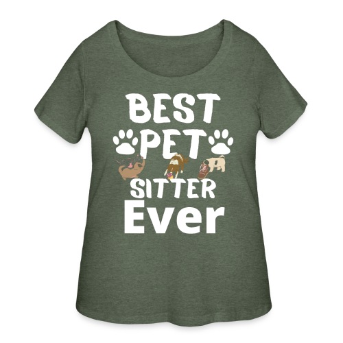 Best Pet Sitter Ever Funny Dog Owners For Doggie L - Women's Curvy T-Shirt