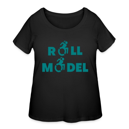 As a lady in a wheelchair i am a roll model - Women's Curvy T-Shirt