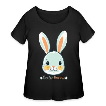 Easter Bunny - Women's Curvy T-Shirt - black - Front - Giselle (180cm)