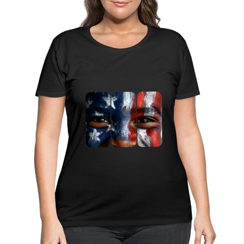 USA: Three Panels of Pride - Women's Curvy T-Shirt