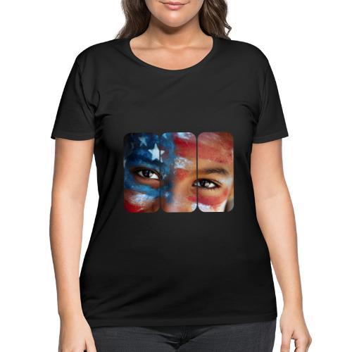 USA: Eyes of the Flag - Women's Curvy T-Shirt