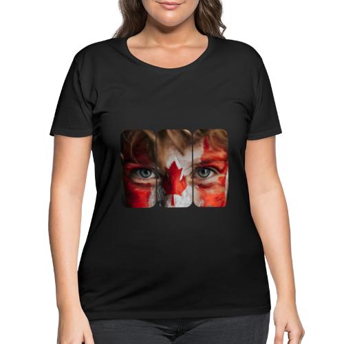 Canada: Maple Leaf Gaze - Women's Curvy T-Shirt