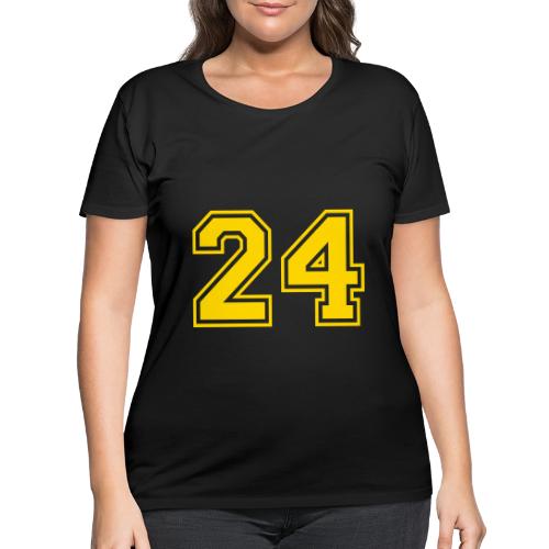 Number 24 in a classic athletic collegiate font - Women's Curvy T-Shirt