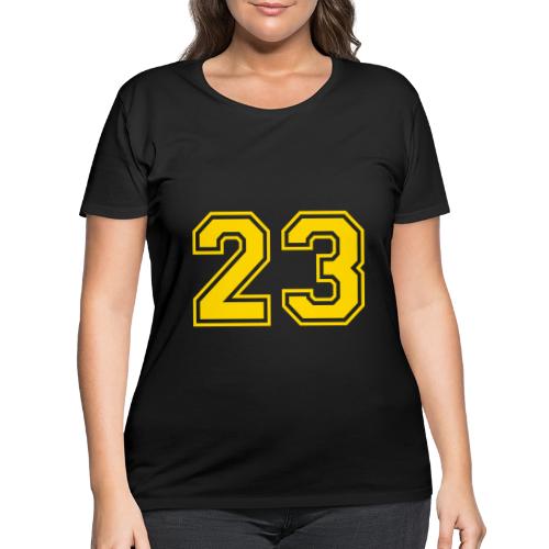 Number 23 in a classic athletic collegiate font - Women's Curvy T-Shirt