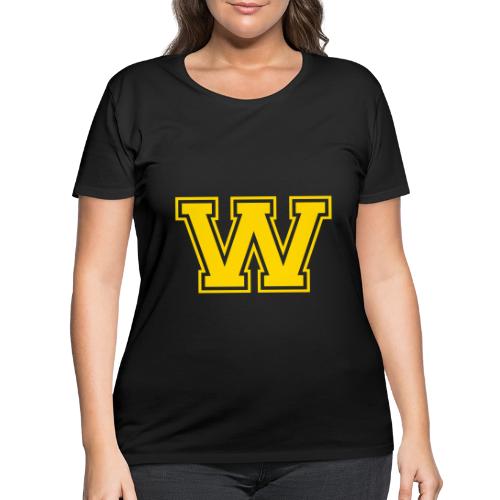 Letter W – Capital Athletic Alphabet Monogram - Women's Curvy T-Shirt