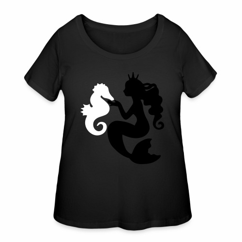 Mermaid&Seahorse - Women's Curvy T-Shirt