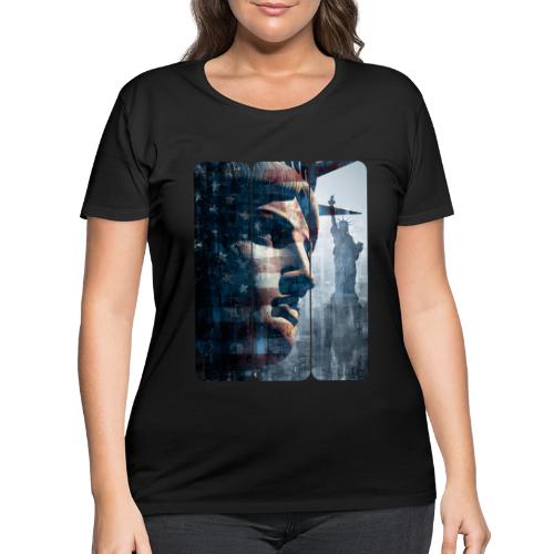 USA: Liberty in Three Visions - Women's Curvy T-Shirt