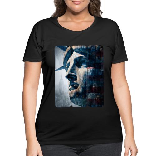 USA: Urban Liberty Triptych - Women's Curvy T-Shirt