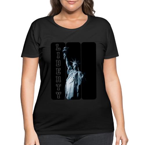 USA: Vertical Liberty - Women's Curvy T-Shirt