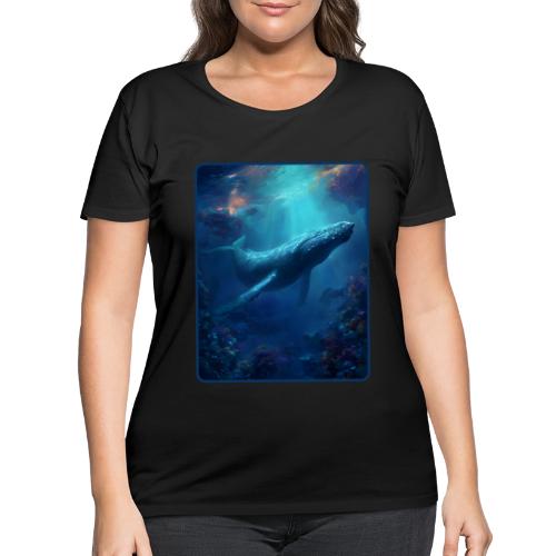 Humpback Whale Ocean Reef Design - Women's Curvy T-Shirt