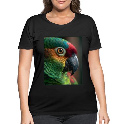 Colorful Parrot Close-Up Design - Women's Curvy T-Shirt