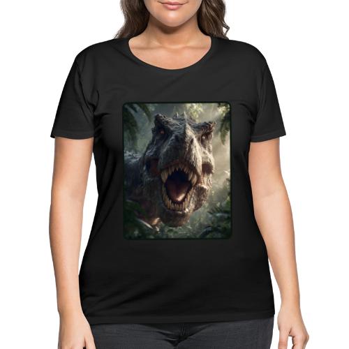T Rex Jungle Roar Design - Women's Curvy T-Shirt
