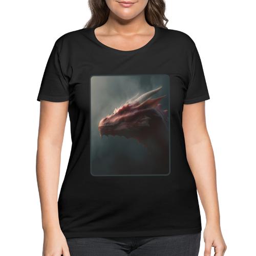 Red Dragon Fog Portrait Design - Women's Curvy T-Shirt