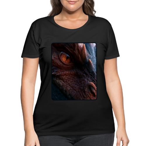 Fierce Ancient Dragon Portrait Design - Women's Curvy T-Shirt