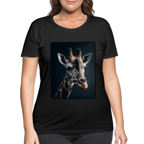 Majestic Giraffe Artistic Portrait Design - Women's Curvy T-Shirt