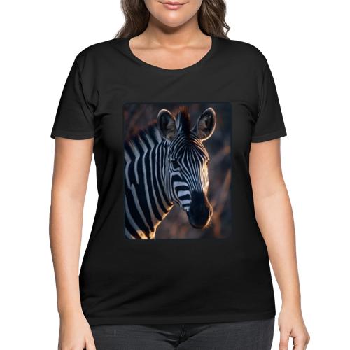 Majestic Zebra Sunset Portrait Design - Women's Curvy T-Shirt