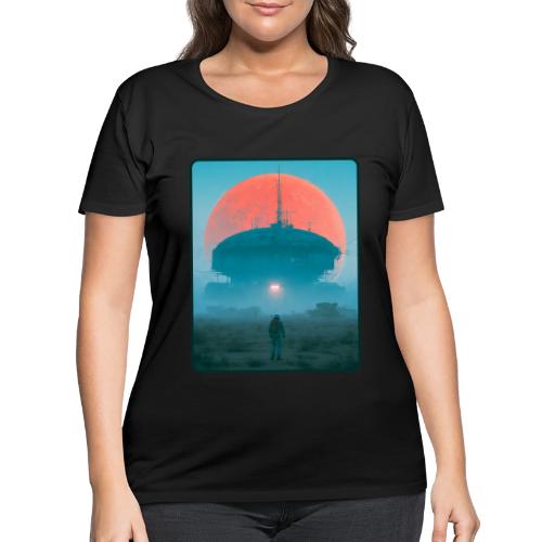 Astronaut Alien Outpost Design - Women's Curvy T-Shirt