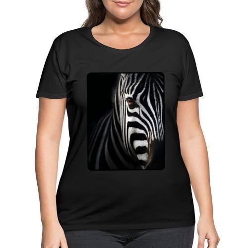 Zebra High Contrast Portrait Design - Women's Curvy T-Shirt