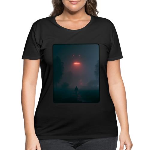 Mysterious UFO Encounter Design - Women's Curvy T-Shirt