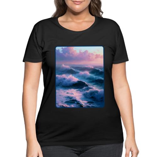 Dreamy Pastel Ocean Sunset Art - Women's Curvy T-Shirt