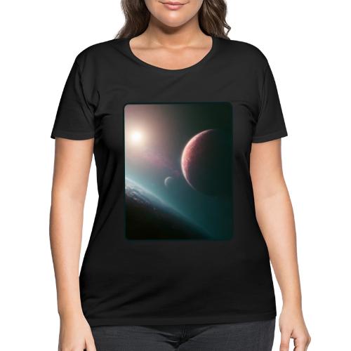 Deep Space Planet Horizon Art - Women's Curvy T-Shirt