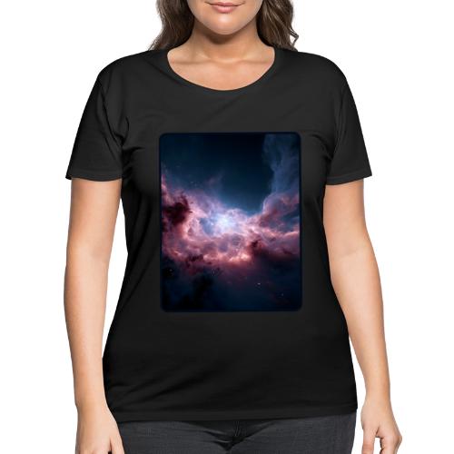 Radiant Cosmic Nebula Artwork - Women's Curvy T-Shirt