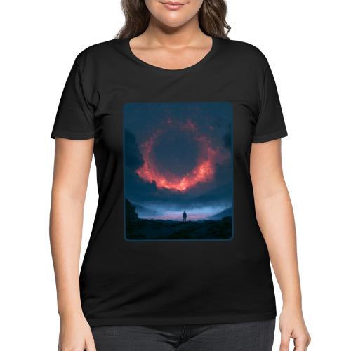 Supernova Reflection Space Scene - Women's Curvy T-Shirt