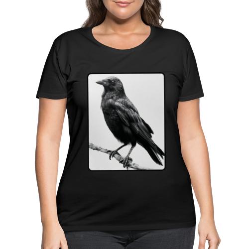 Raven Black and White Art Design - Women's Curvy T-Shirt
