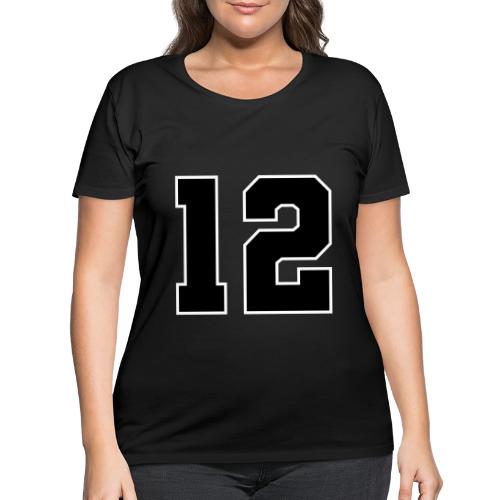 Varsity Number 12 Sports Design - Women's Curvy T-Shirt