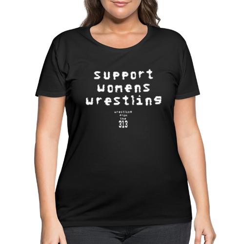 Support women’s wrestling (white) - Women's Curvy T-Shirt