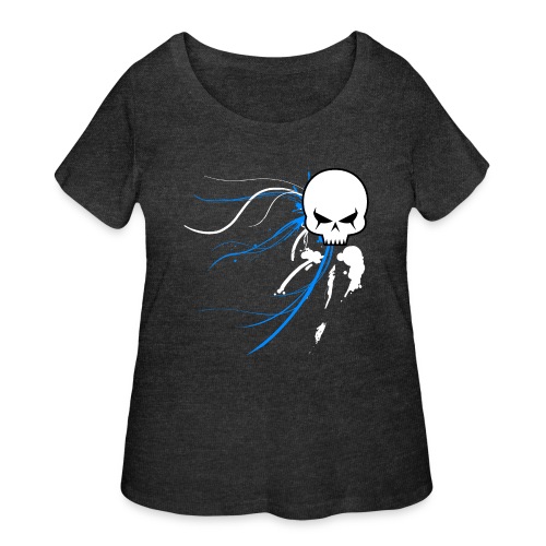 cyber skull bluw - Women's Curvy T-Shirt