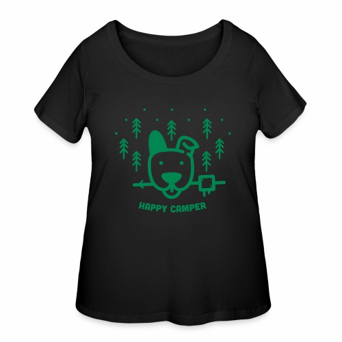 Happy Camping Dog - Women's Curvy T-Shirt