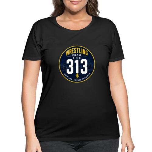 Wrestling from the 313 (navy and gold) - Women's Curvy T-Shirt
