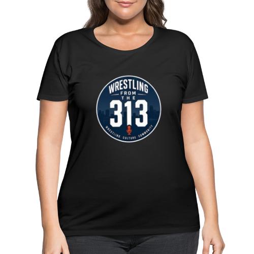Wrestling from the 313 (Navy/Orange/White) - Women's Curvy T-Shirt