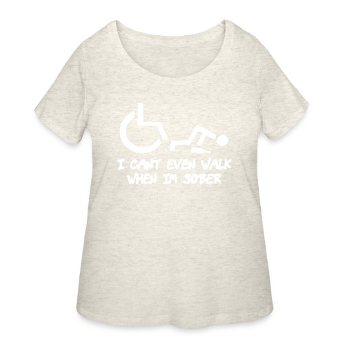 Drunk wheelchair humor, wheelchair fun, wheelchair - Women's Curvy T-Shirt