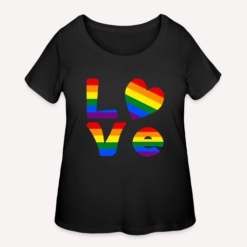 Gay Pride Rainbow LOVE - Women's Curvy T-Shirt