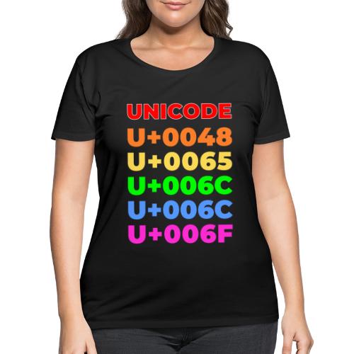 Hello, in unicode - Women's Curvy T-Shirt