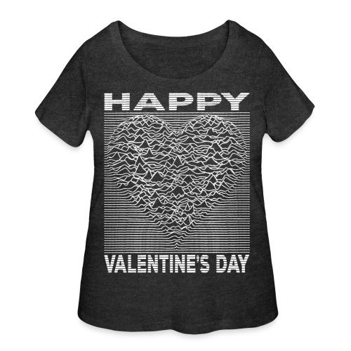 Love Lines Happy Valentines Day Heart - Women's Curvy T-Shirt