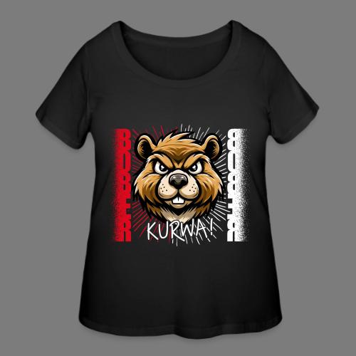 Bober Kurwa - Funny beaver design for animal lover - Women's Curvy T-Shirt