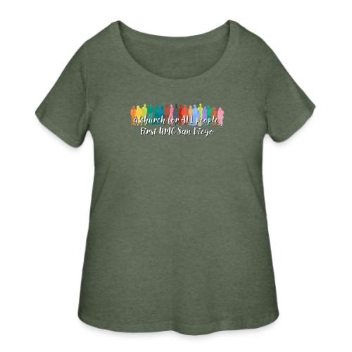 a church for all people - with colorful graphic - Women's Curvy T-Shirt