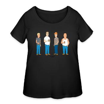 King Of The Hill Yep Long Sleeve Shirt - Women's Curvy T-Shirt - black - Front - Giselle (180cm)