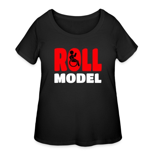 This wheelchair user is also a roll model - Women's Curvy T-Shirt