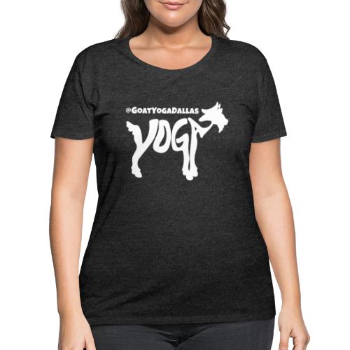 Goat Yoga Dallas White Logo - Women's Curvy T-Shirt