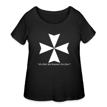 Black Templar T-Shirt - Women's Curvy T-Shirt - black - Front - Giselle (180cm)
