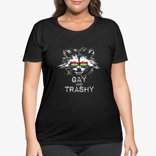 Gay and Trashy Raccoon Sunglasses Gilbert Baker - Women's Curvy T-Shirt