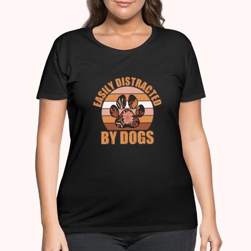 Easily Distracted By Dogs - Women's Curvy T-Shirt