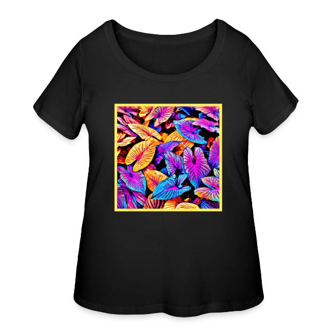 Captivating Neon Elegance Leaf Pattern