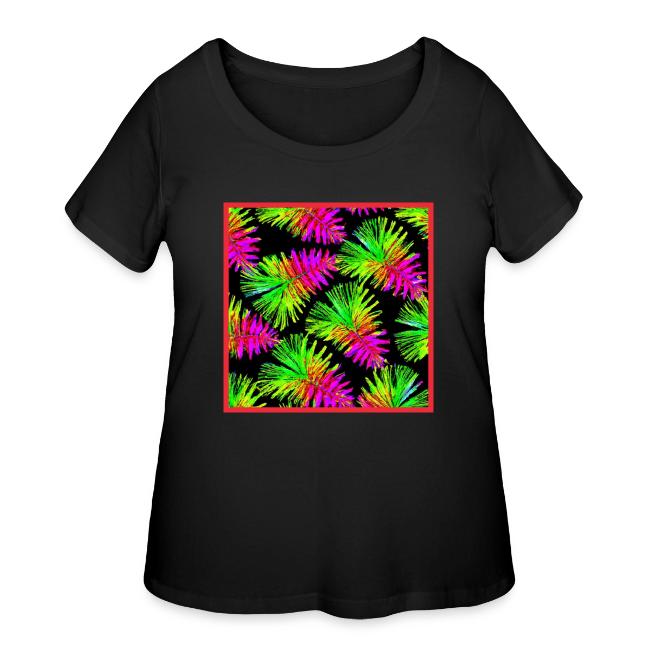 Elegant Leaf Pattern Neon Vibes