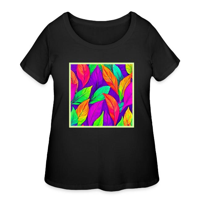 Colorful Neon Ethereal Leaves Pattern